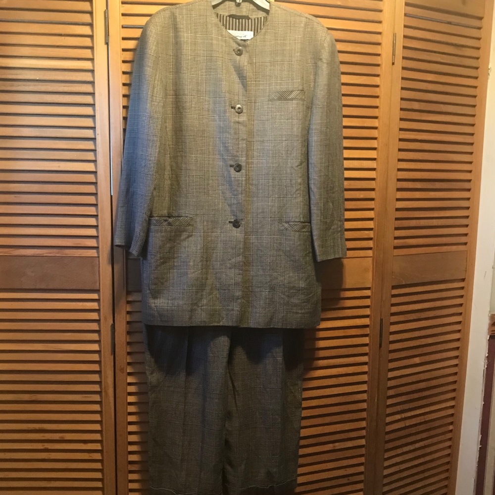 Hauler Tan & Black Glen Check Pantsuit